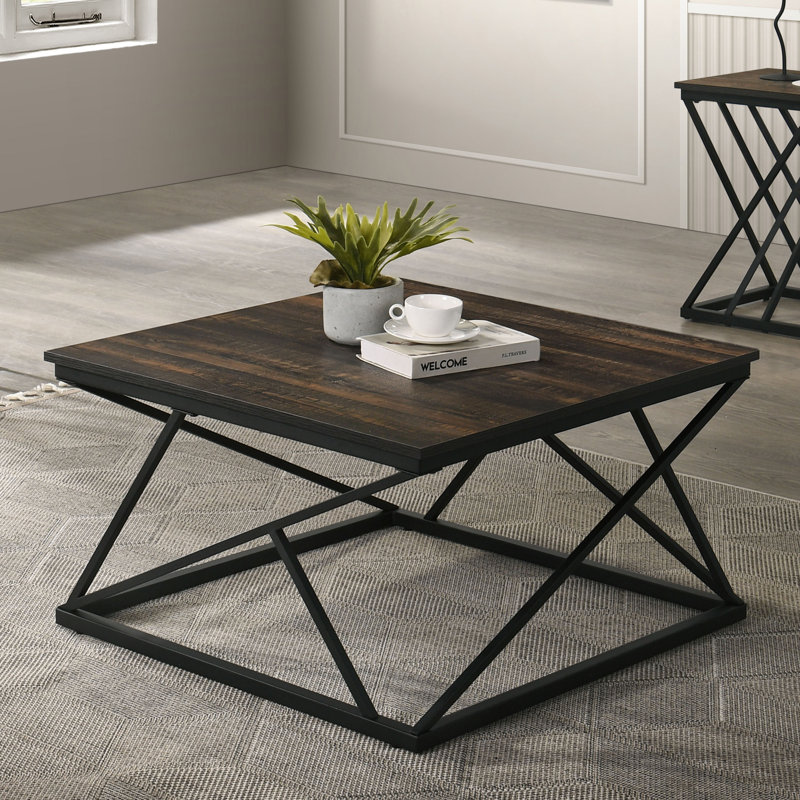 Ensemble de tables basses 3 pièces Nolan, Bois brun foncé