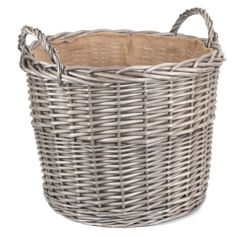 Martha Wicker Lined Log Basket Carrier