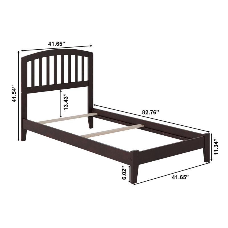 Lit de base en bois massif Richmond, Espresso, Simple TG