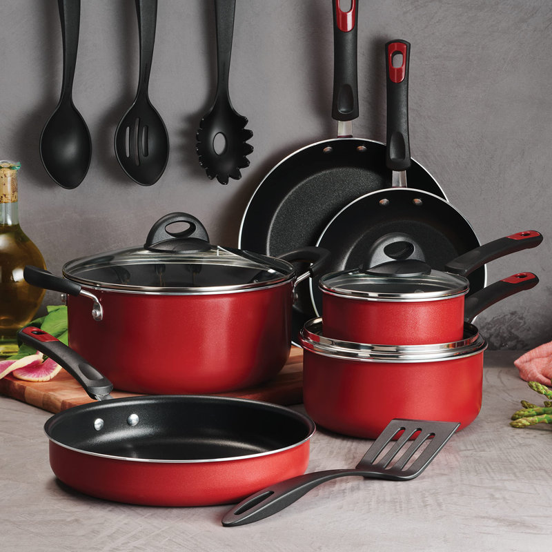 Ensemble de batterie de cuisine 13 pièces - rouge