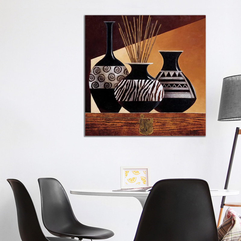 Patterns In Ebony I by Keith Mallett - 1 Piece Wrapped Canvas Wall Art, 93.98 cm H x 93.98 cm W