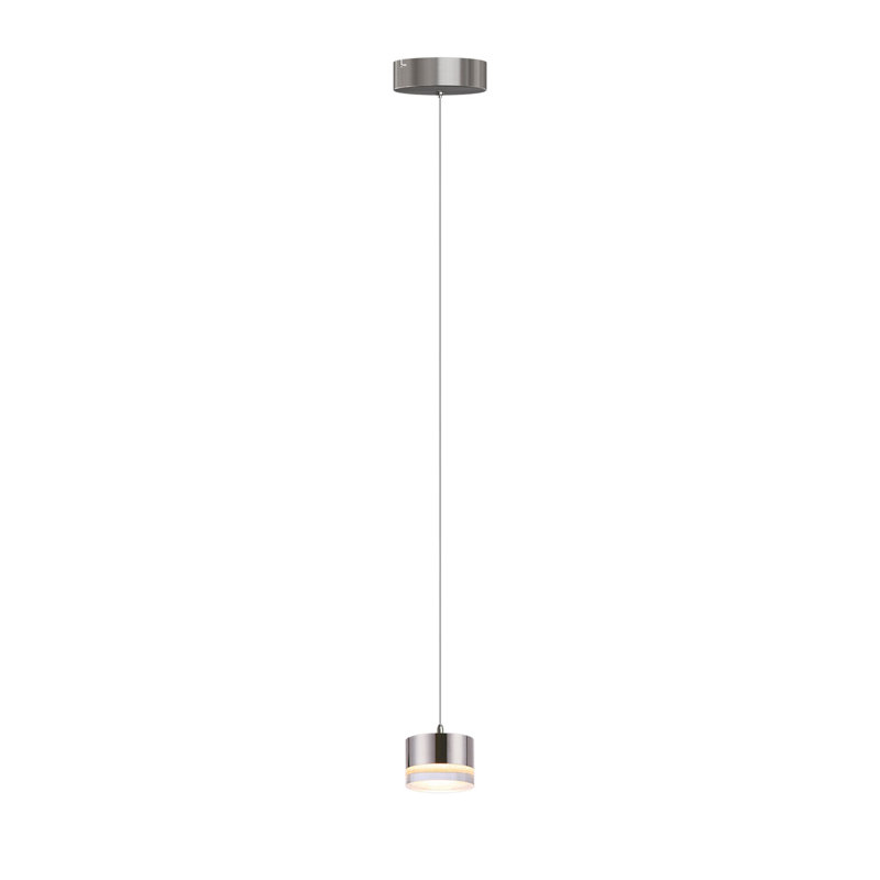 Luminaire suspendu cylindrique à 1 lumière Barnsdall, Nickel