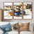 Toile avec cadre flottant brun