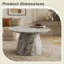 Table basse ronde grise texturée - 23,6 pouces-133223418