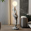 Lampes sur pied en résine grise et blanche-1327916955