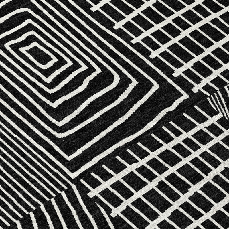 Tapis intérieur / extérieur noir Owen , 8 pi x 10 pi