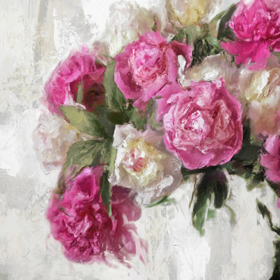 Magenta floral 1 - peinture sur toile tendue