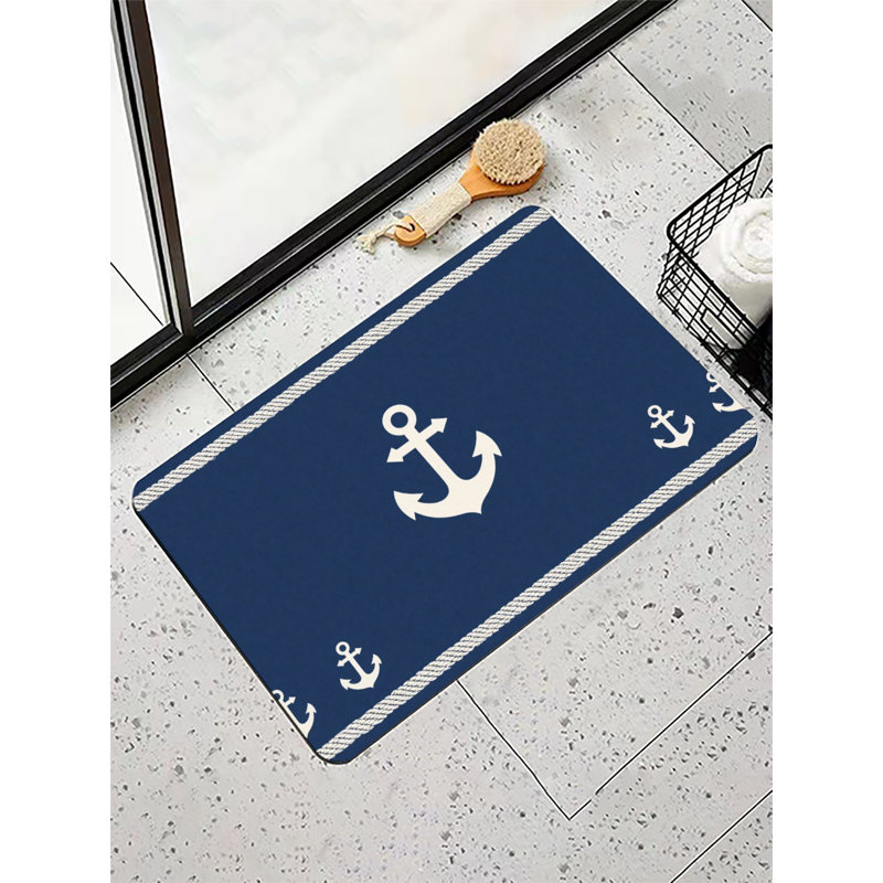 Nautical Anchor Bath Mat, 16 x 24 inch