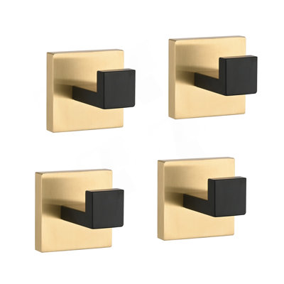 4 Pack Wall-Mounted Stainless Steel Bathroom Towel Hooks/Coat Hooks For Bathroom, Bedroom, Kitchen