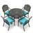 Newton 4 - Person Patio Dining Set with Round Table , Cushions Included-129911032