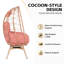 Chaises longues surdimensionnées pour patio, œuf pivotant en acier rotin pour maison de patio