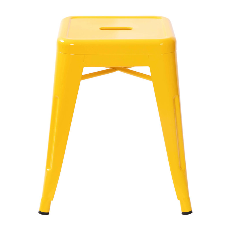 Tabouret à hauteur de comptoir 24 po intérieur / extérieur en métal avec siège carré, Vert menthe, 4