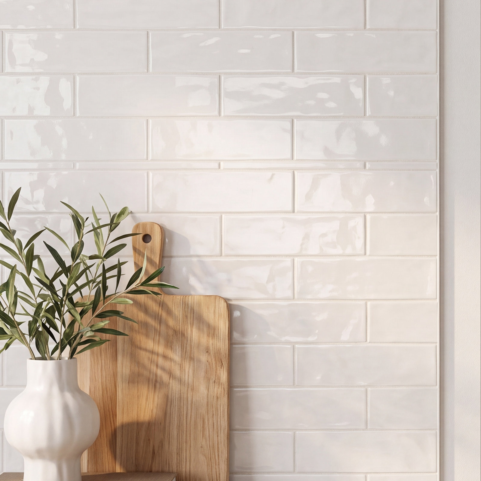 Metrola 4 in. x 12 in. Glossy Ceramic Subway Wall Tile, Meringue