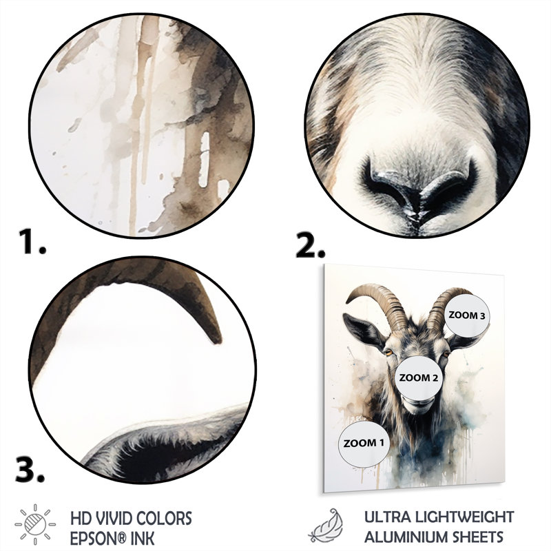 Décoration murale en métal Goat Grazers, H 20 po x l 12 po x P 1 po