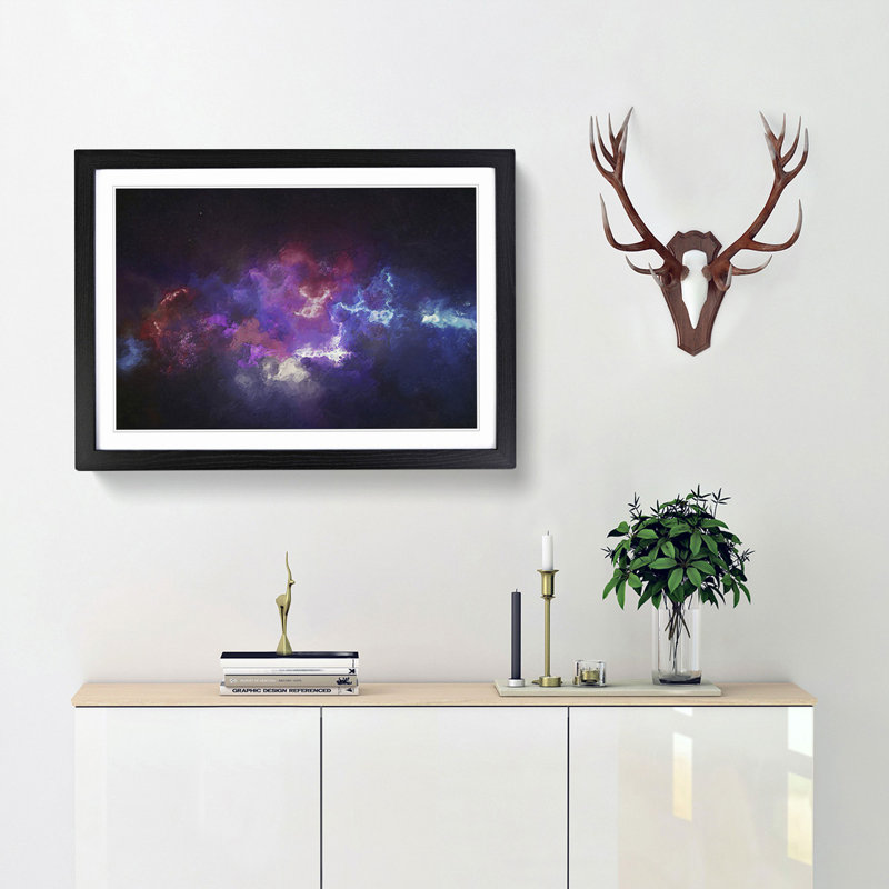 Universe Vol.37 in Abstract - Picture Frame Graphic Art Print, 62cm H x 87cm W x 2cm D, Black Framed