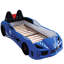 Lit de voiture de course bleu moderne avec revêtement, portes magnétiques, lumières DEL, phares comme télécommande de nuit 4 avec design novateur, lumières sur roues, tête de lit tapissier, options-1604041058