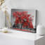 "Red Tree Leaves Forest In The Park Nature Landscape", ensemble de 3 reproductions sur toiles encadrées-96384575-96384577