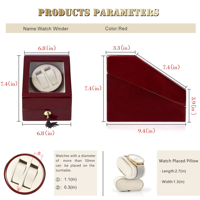 Wood Watch Box + Watch Winder