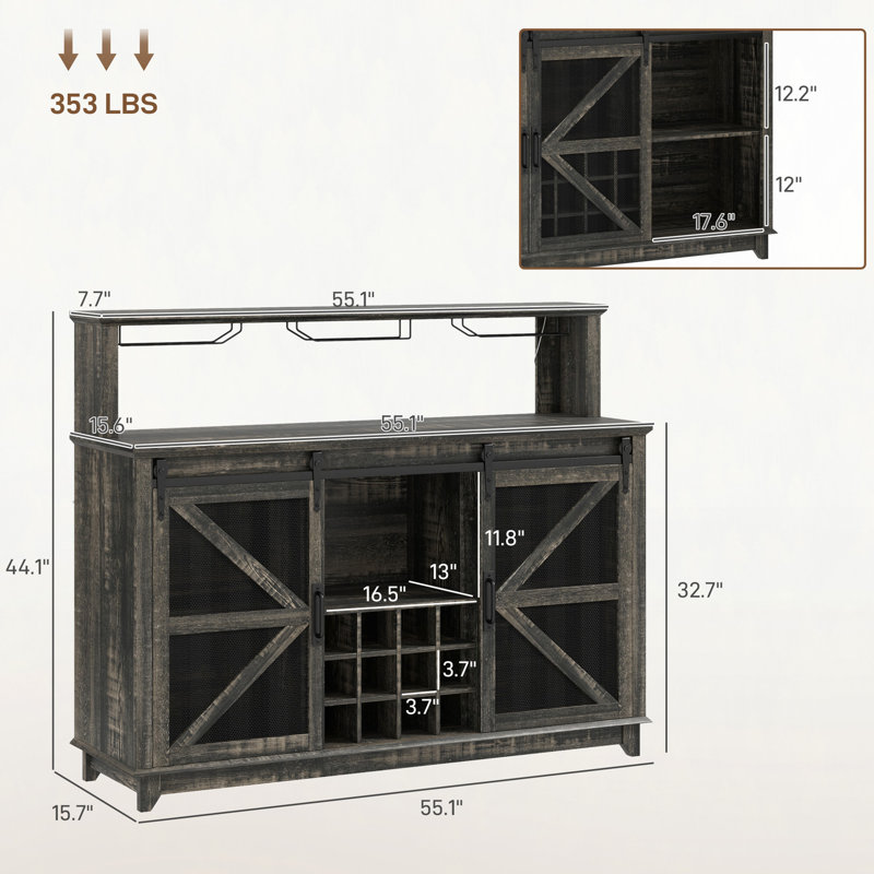 Armoire à vin Farmhouse, armoire à café, pour votre maison
