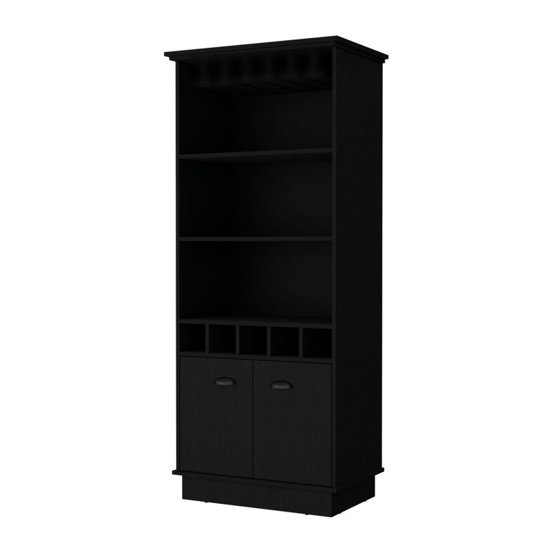 Armoire-bar en verre noir - armoires modernes et pratiques avec rangement pratique