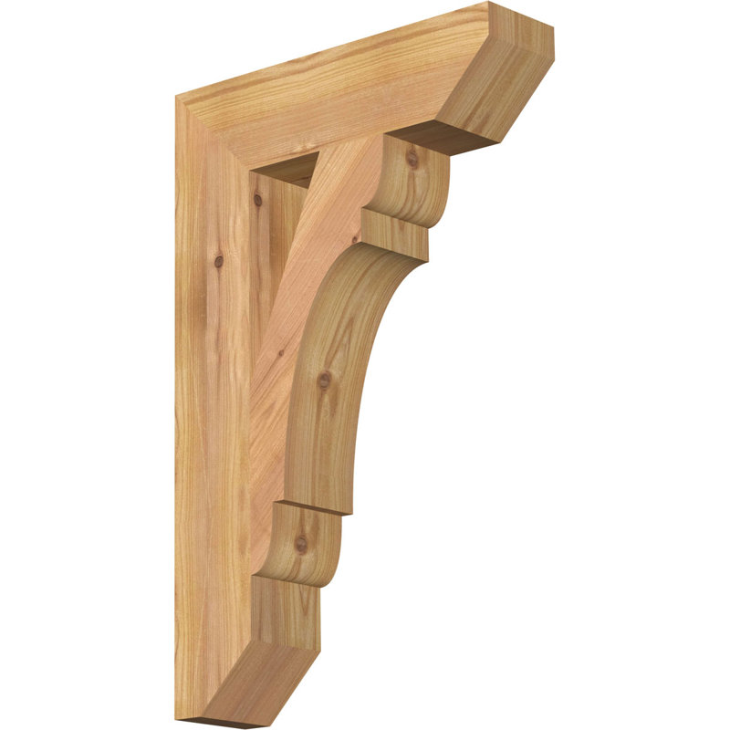 3 1/2"W x 14"D x 22"H Olympic Slat Smooth Bracket, Western Red Cedar, Western Red Cedar (Smooth), 22"H x 3.5"W x 14"D