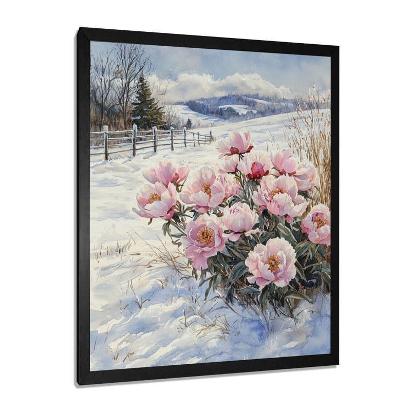 Hartland - art mural floral, Noir, H 20 po x l 12 po, Reproduction encadrée d'une seule photo