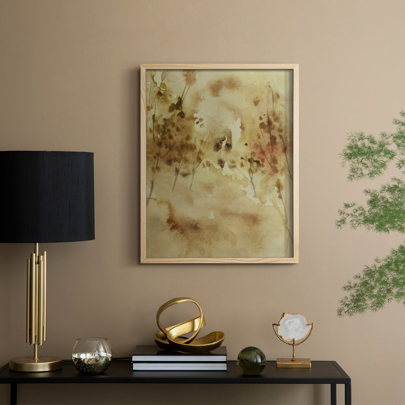 Yellow Memory I Framed Print - Solid Wood, Natural, 21" H x 17" W