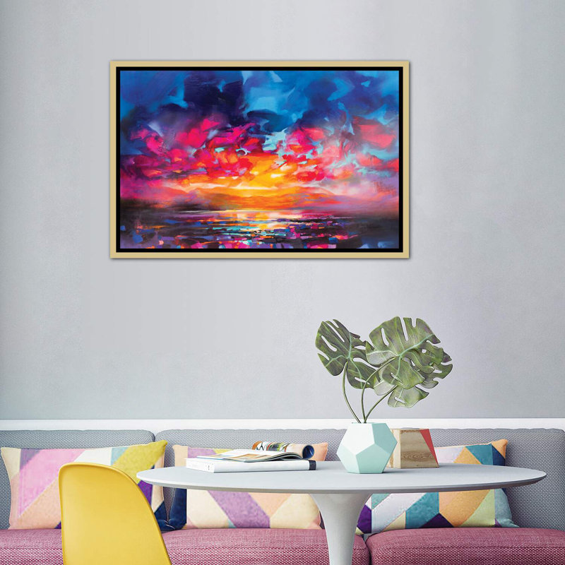 «Liquid Light V» par Scott Naismith - reproduction d'art, H 40 po x l 60 po x 1,5 po, Toile encadrée d'or