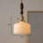 Ceramic Brass Pendant Lamp With Wood Deco