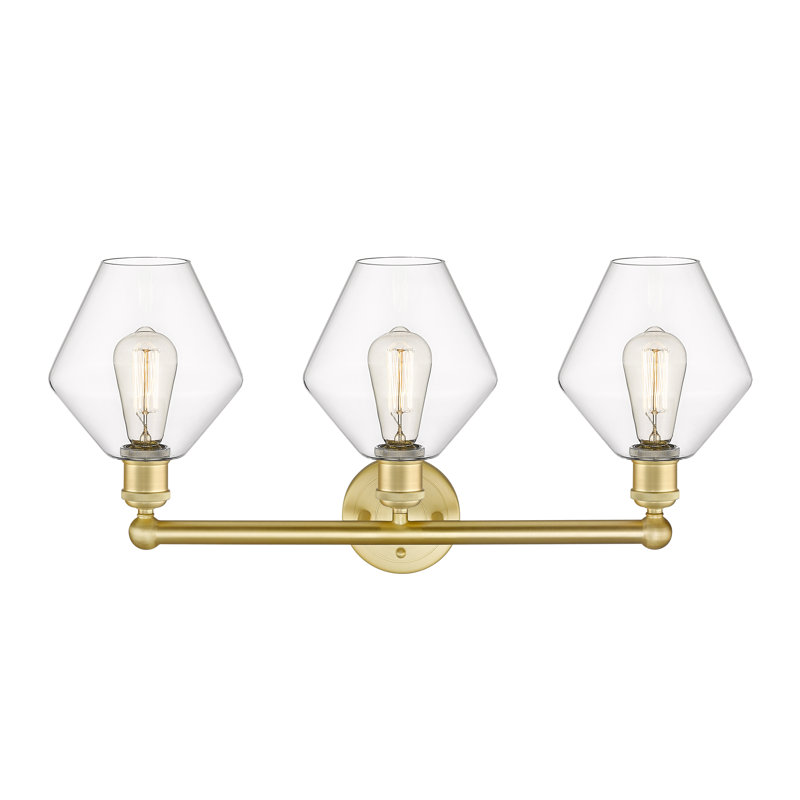 Éclairage pour meuble-lavabo 3 lumières Amylea, Clair, Or satiné