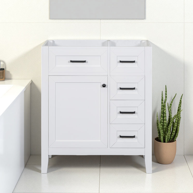 29.5" Bathroom Vanity without Sink, White