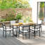 Wooden Outdoor Dining Table for 6 with 2" Umbrella Hole, Brown