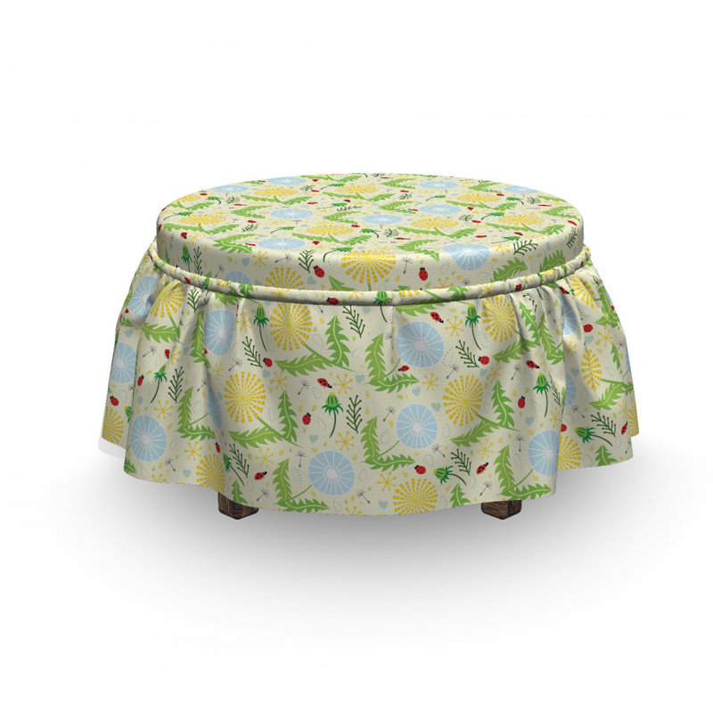 Housse pour repose-pieds feuilles et blowballs