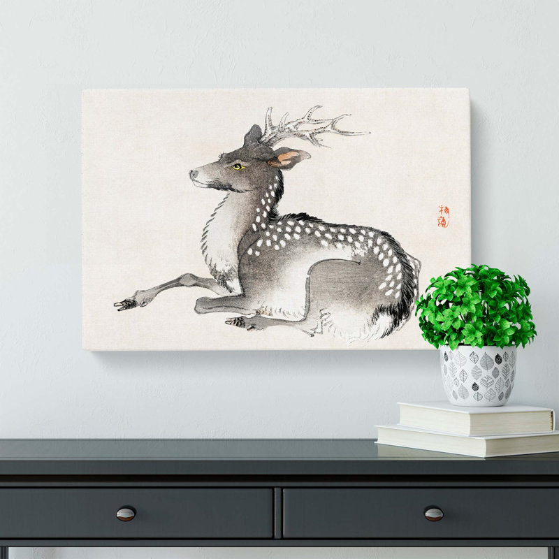 Elk by Kono Bairei - Wrapped Canvas, 60cm H x 91cm W x 3cm D