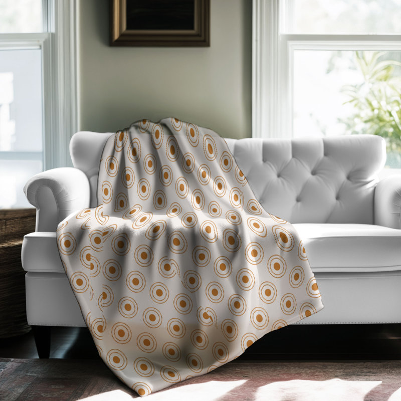 Gold Dotty - couverture en sherpa de qualité supérieure 1 pièce, Grand lit