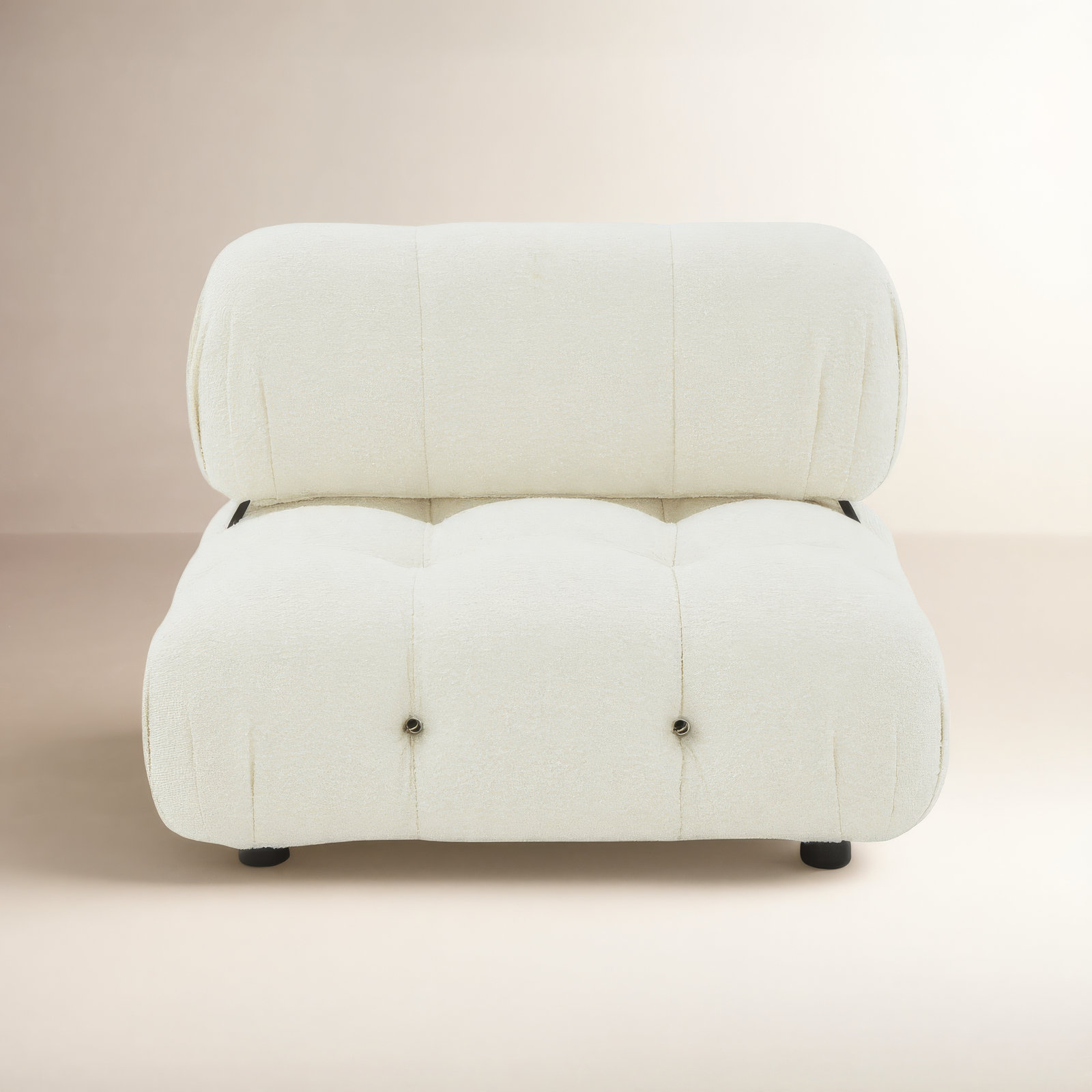 Mio Pine Slipper Chair, Ivory Boucle