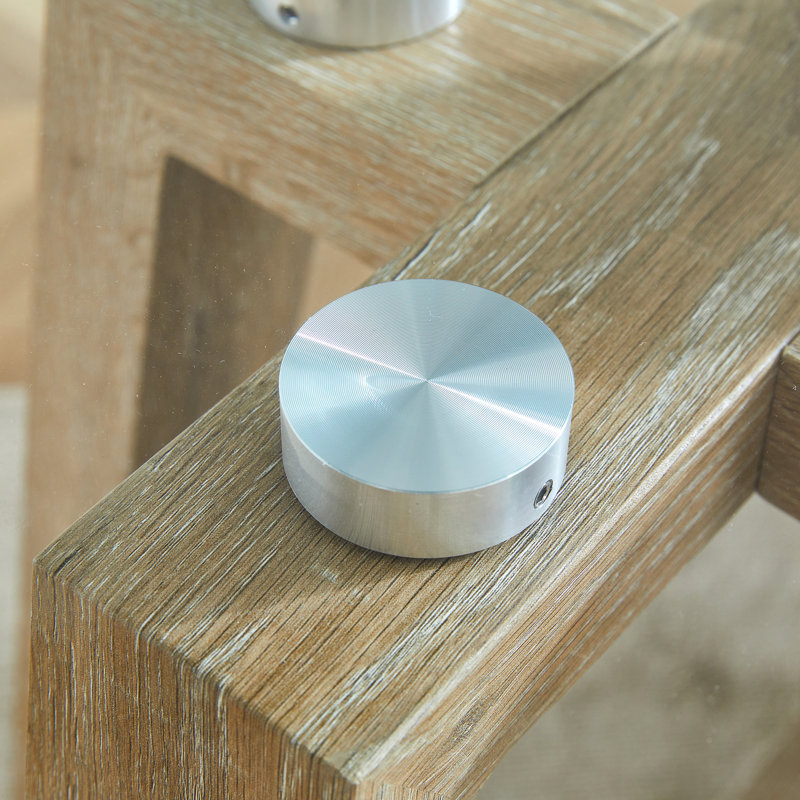 Modern And Practical Round Table: Clear Tempered Glass Top And Wood-coloured Mdf, Ideal For Living Rooms And Bedrooms