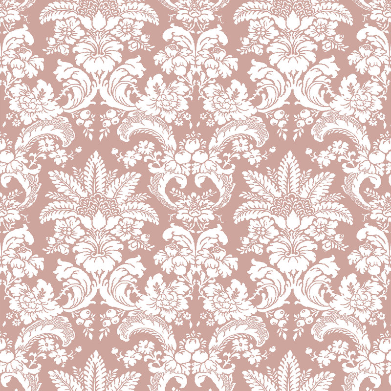 Lorenzo Castillo Volume V Damask Fabric, Rosa
