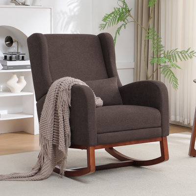 30" Wide Rocking Chair with Solid Wood Leg and Footrest
