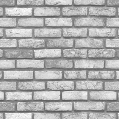 Grey Bricks Peel & Stick Wallpaper N08260
