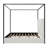 Modern Luxury Metal Canopy Bed With Tall Upholstered Headboard And Four Poster, No Box Spring Needed,Queen-2070969102-2070969088