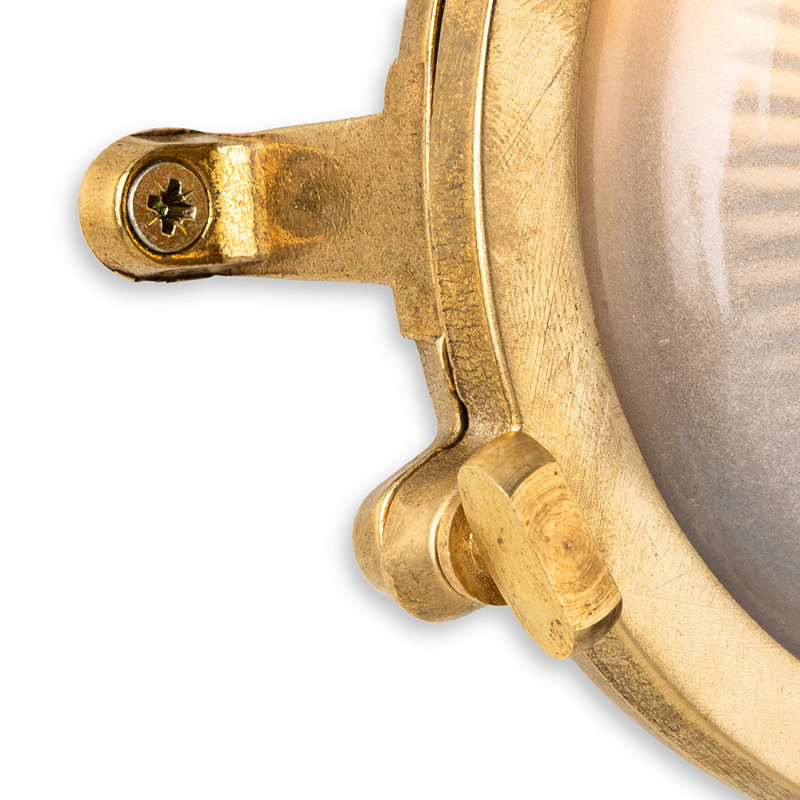 Brass 14cm H Frosted Glass Outdoor Bulkhead Light