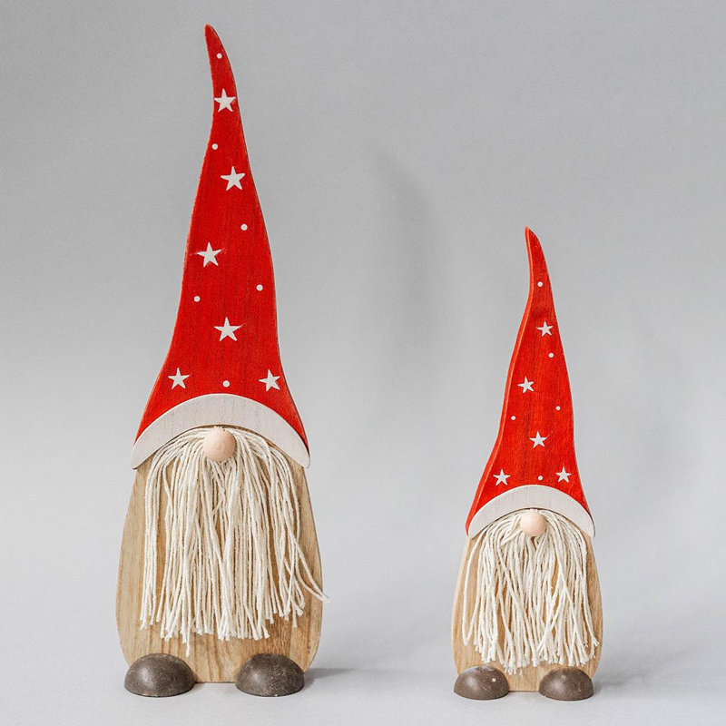 Ensemble de 2 figurines de Santa Gnomes portant des chapeaux étoilés