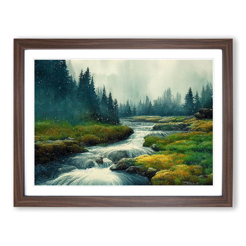 Forest Steam Vol.2 - Framed Print, 34cm H x 46cm W x 2cm D, Walnut Framed