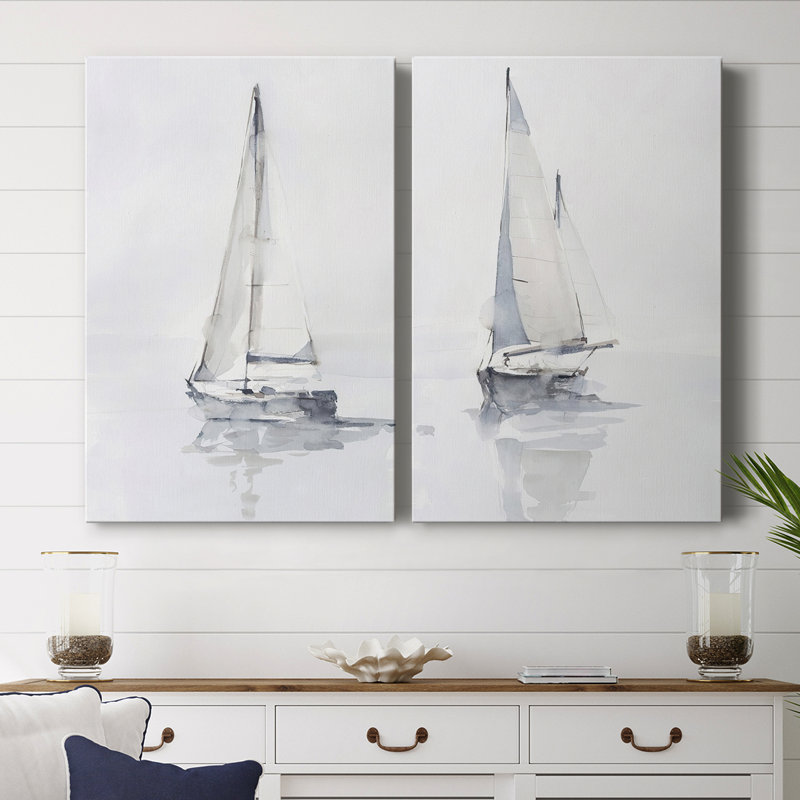 Misty Harbor I - Toile tendue avec châssis de qualité supérieure - Prêt à accrocher, H 18 po x l 24 po
