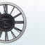 Horloge murale Sarine en noir et argent, style transitionnel