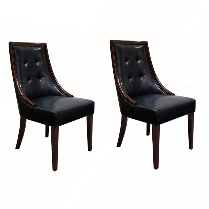 Ensemble de 2 chaises en similicuir pour espaces de salle à manger modernes et élégants