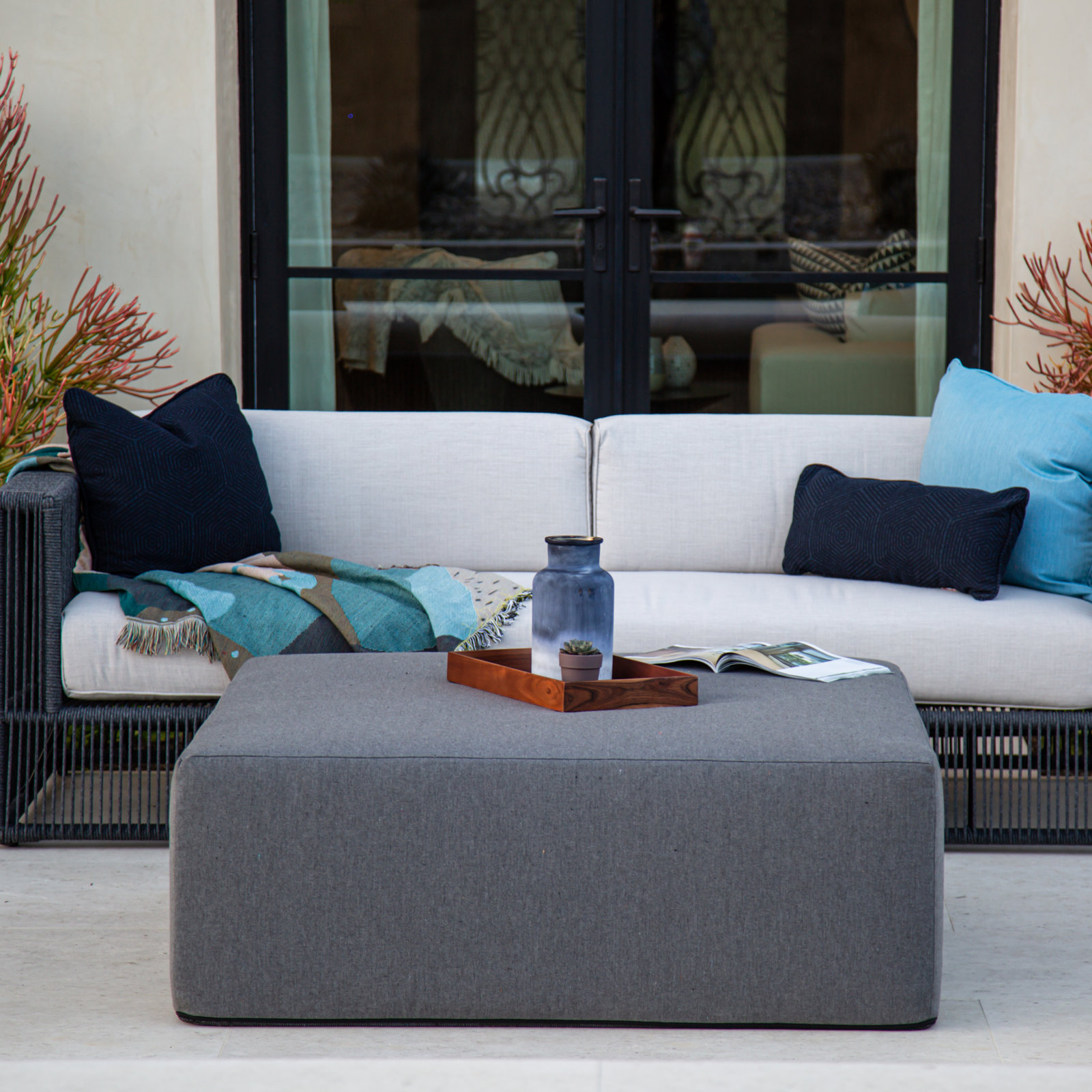 92" Sunbrella® Patio Sofa, Echo Ash Sunbrella®