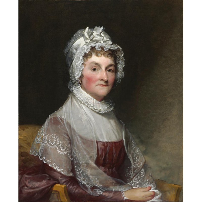 "Abigail Smith Adams" par Gilbert Stuart - Toile tendue avec châssis, H 24 po x l 17 po