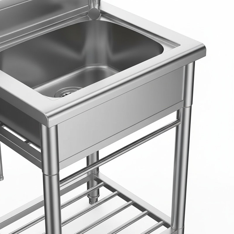 24" Single Bowl Stainless Steel Utility Sink, Freestanding Laundry Tub for Laundry room, Workshop, Garage, Farmhouse, Pet Care